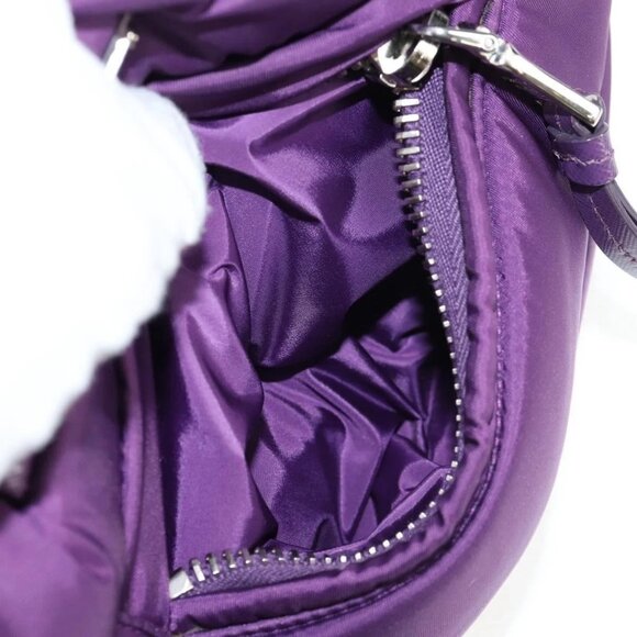 PRADA Hand Bag Nylon 2way Purple Gold Auth 138073M - Picture 12 of 16
